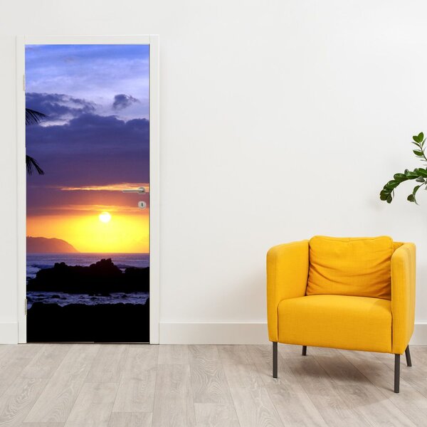 Fototapeta na dvere - Západ slnka nad morom (95x205cm)