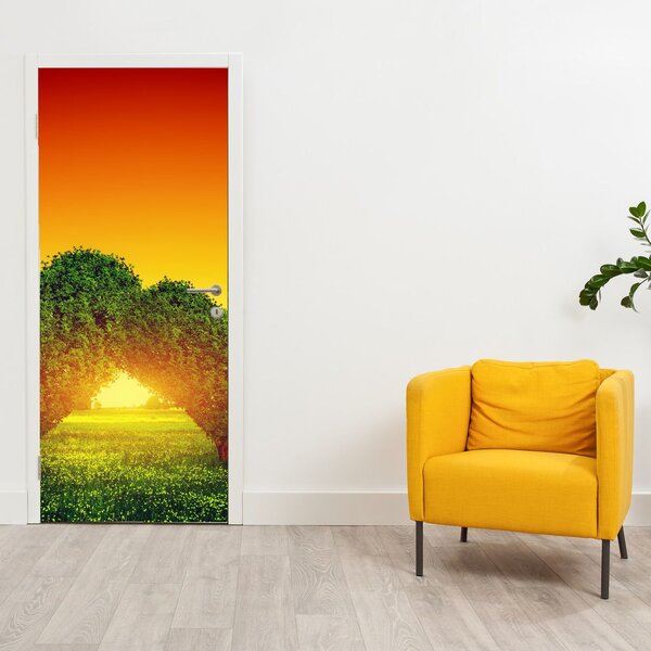 Fototapeta na dvere - Srdce v korunách stromov (95x205cm)