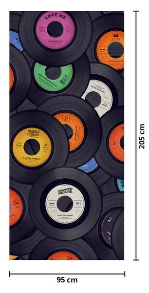 Fototapeta na dvere - Hudobné gramofónové dosky (95x205cm)