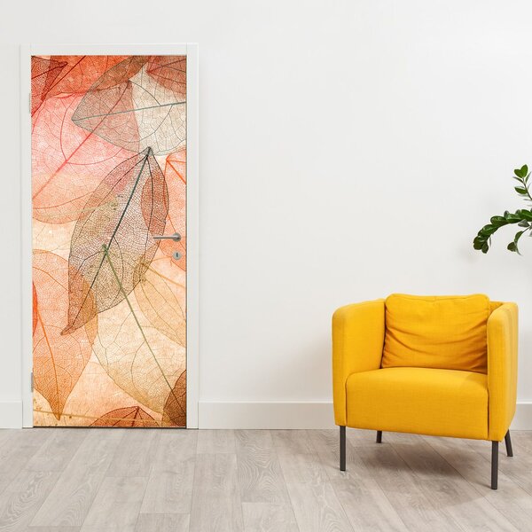 Fototapeta na dvere - Maľované jesenné lístie (95x205cm)