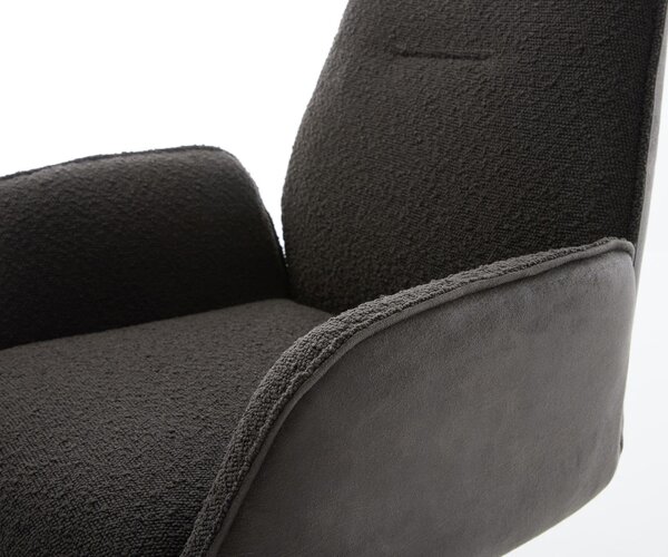 DELIFE Jedálenská stolička Zoa-Flex zmiešané materiály čierna krížová podstava čierna 360° otočný hojdacia funkcia vrecková pružina