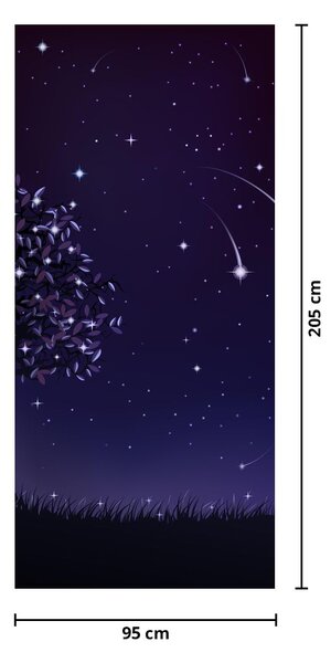 Fototapeta na dvere - Noc zachytená ilustráciou (95x205cm)