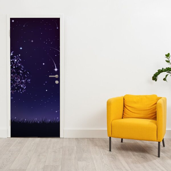 Fototapeta na dvere - Noc zachytená ilustráciou (95x205cm)