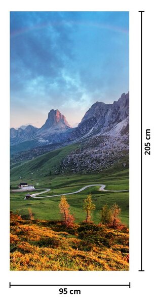 Fototapeta na dvere - Dúha nad skaliskami (95x205cm)