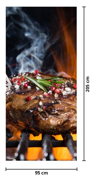 Fototapeta na dvere - Steak na grile (95x205cm)