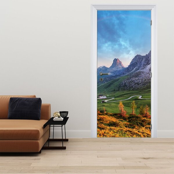 Fototapeta na dvere - Dúha nad skaliskami (95x205cm)