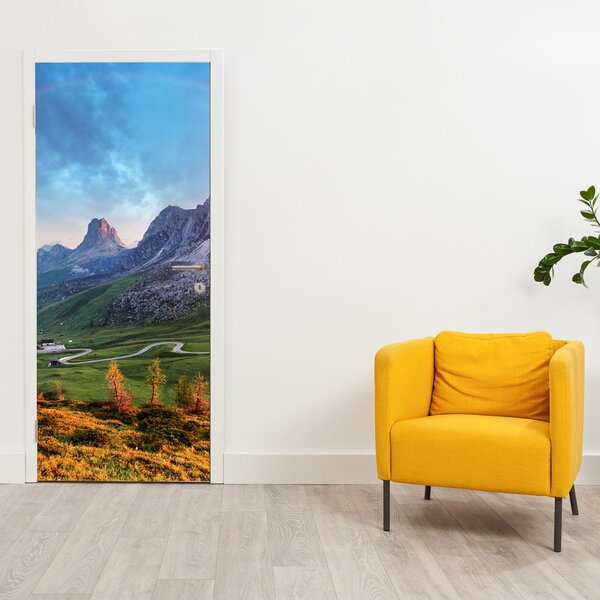 Fototapeta na dvere - Dúha nad skaliskami (95x205cm)