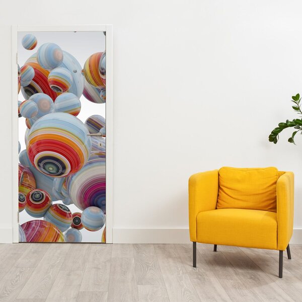 Fototapeta na dvere - Maľované gule (95x205cm)