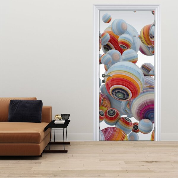 Fototapeta na dvere - Maľované gule (95x205cm)