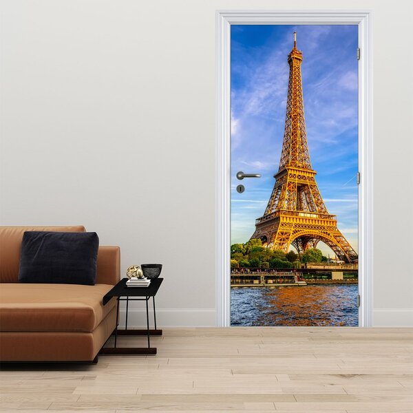 Fototapeta na dvere - Eiffelova veža (95x205cm)