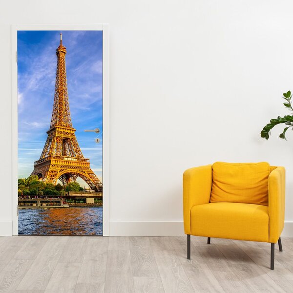 Fototapeta na dvere - Eiffelova veža (95x205cm)