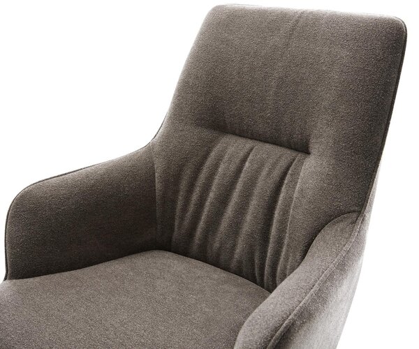 DELIFE Jedálenská stolička Zelia-Flex s opierkami texturovaná látka mäkká taupe jedálenská stolička plochá biela vrecková pružina