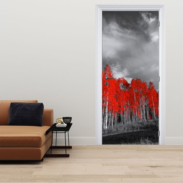 Fototapeta na dvere - Červené stromy (95x205cm)