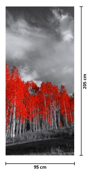 Fototapeta na dvere - Červené stromy (95x205cm)