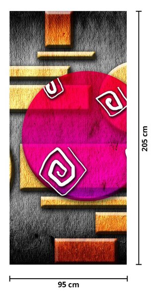 Fototapeta na dvere - Abstrakcia s historickými symbolmi (95x205cm)