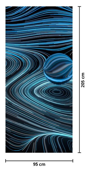 Fototapeta na dvere - Modrá abstrakcia (95x205cm)