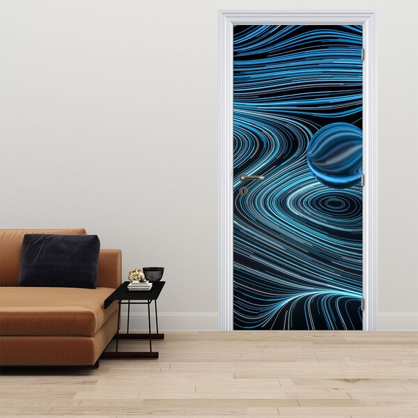 Fototapeta na dvere - Modrá abstrakcia (95x205cm)