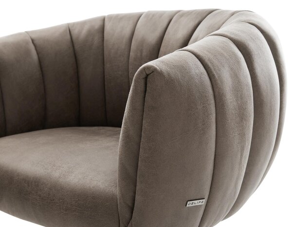 DELIFE Konzolová jedálenská stolička Jada-Flex mikrovlákno taupe vintage konzolová jedálenská stolička plochá biela vrecková pružina