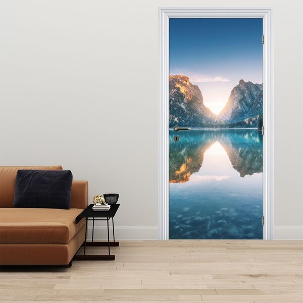 Fototapeta na dvere - Horské jazero (95x205cm)