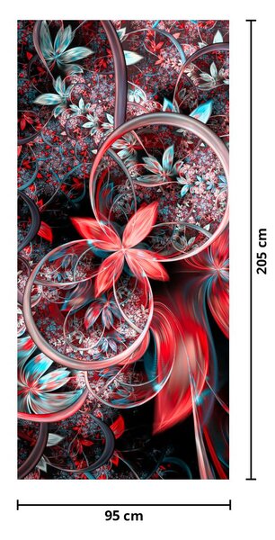 Fototapeta na dvere - Abstrakcia exotických kvetov (95x205cm)