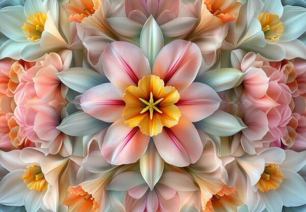 Fototapeta - Kaleidoskopický kvet (147x102 cm)