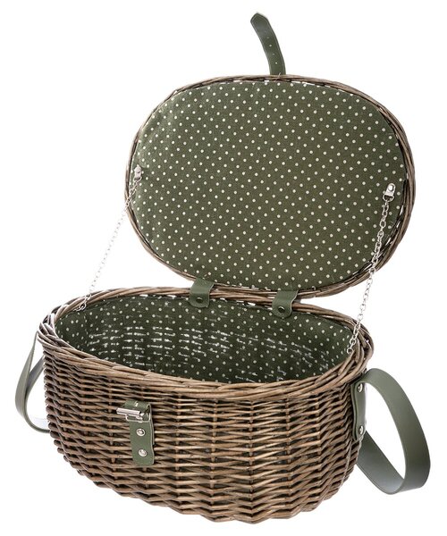 Piknikový kôš s vekom a textilnou vsadkou VERDE