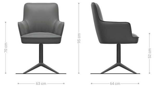 DELIFE Jedálenská stolička Heira-Flex s opierkami barančekový poťah béžová čierna krížová podstava otočný o 360° hojdacia funkcia vrecková pružina