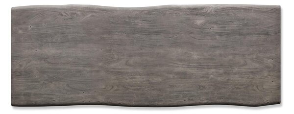 DELIFE Jedálenský stôl Edge 260×100 XL akácia platinová nerezová oceľ široký Live-Edge