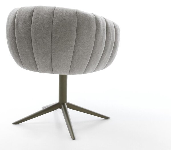 DELIFE Jedálenská stolička Jada-Flex texturovaná látka mäkký sivá krížová podstava titánová farba 360° otočná hojdacia funkcia vrecková pružina