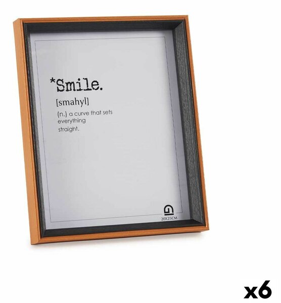 Gift Decor Rám na fotografie Sklo Čierna Gaštanová Drevo MDF (22 x 27 x 3 cm) (6 kusov)