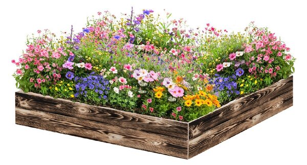 ATMOWOOD Drevený vyvýšený záhon 120 x 120 x 20 cm - opálený