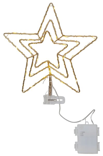 Svietiaca vianočná hviezda na stromček Topsy Brass
