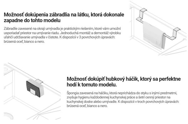 Deante Magnetic, 2-komorový granitový drez s odkvapkávačom 1160x500x224 mm, čierna matná, DEA-ZRM_N213