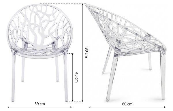 TENTino Dizajnová stolička CRYSTAL TRANSPARENT
