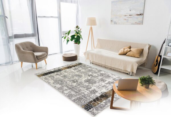 Oriental Weavers , Kusový koberec Zoya 597 X – na von aj na doma, 120x180, šedá, chodba / predsieň