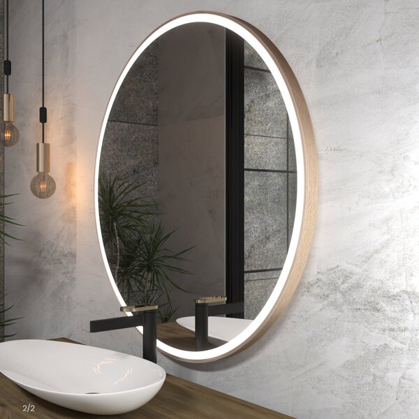 Okrúhle zrkadlo do kúpeľne s LED svetlom E1