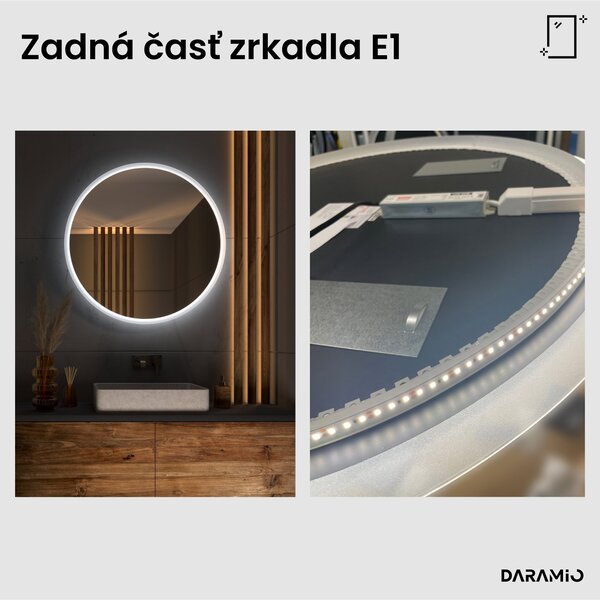 Okrúhle zrkadlo do kúpeľne s LED svetlom E1