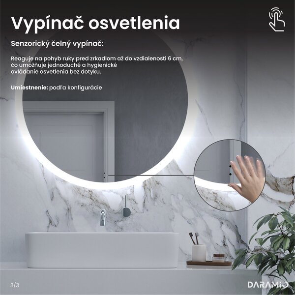 Okrúhle zrkadlo do kúpeľne s LED svetlom E1