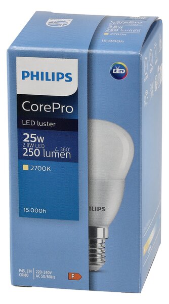 10x LED žiarovka E14 2,8W 250lm teplá farba 2700k 230v PHILIPS corepro