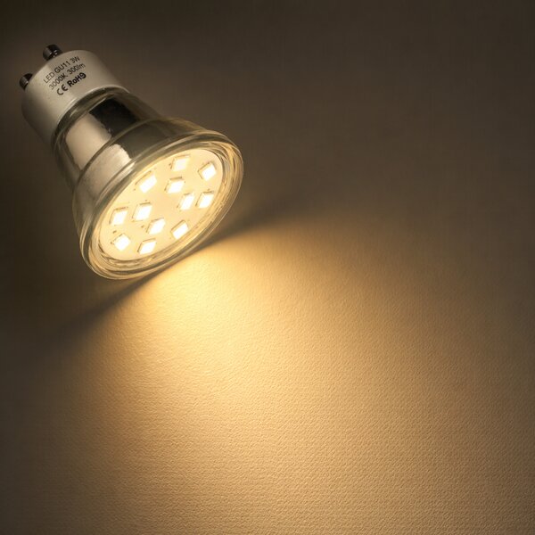 ECOLIGHT LED žiarovka GU11 3W GU10 35mm teplá farba 3000k sklo
