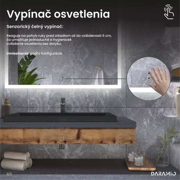 Zrkadlo do kúpeľne s LED osvetlením F1