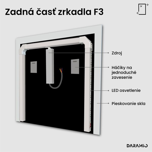 Zrkadlo do kúpeľne s LED osvetlením F3