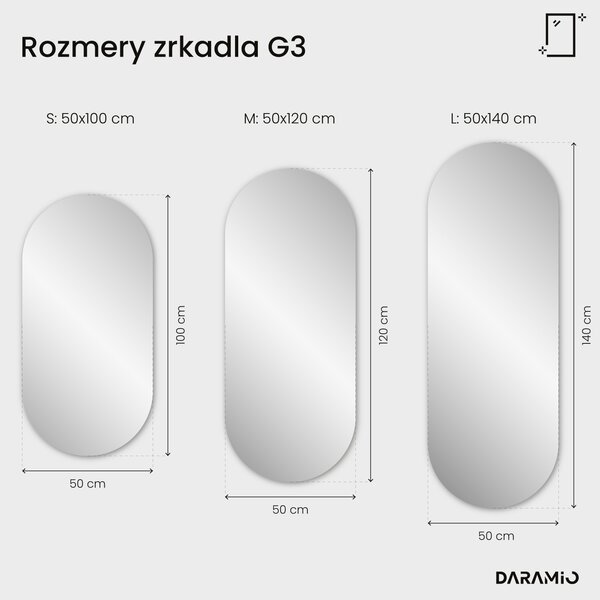 Atypické zrkadlo do kúpeľne s LED osvetlením G3
