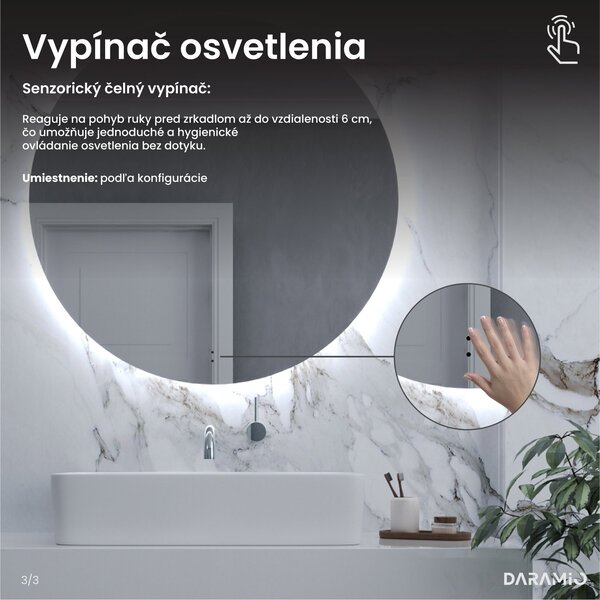 Okrúhle zrkadlo do kúpeľne s LED svetlom E4
