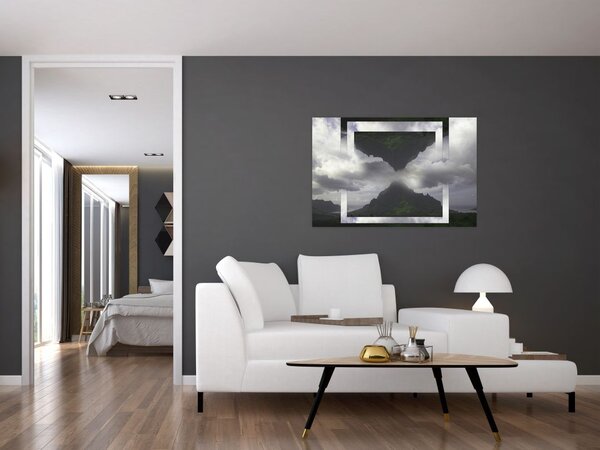 Obraz - Hory na Islande, geometrická koláž (90x60 cm)