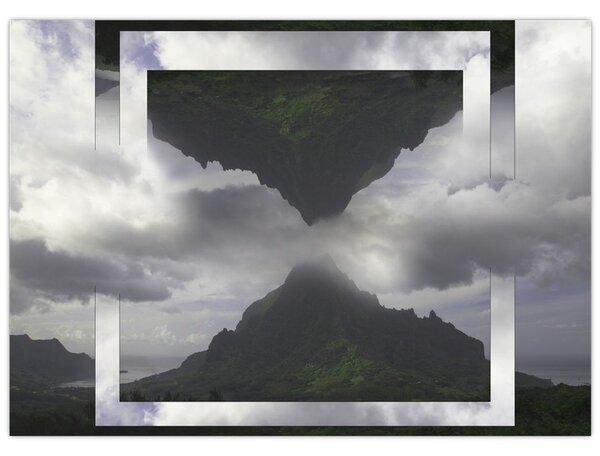 Obraz - Hory na Islande, geometrická koláž (70x50 cm)