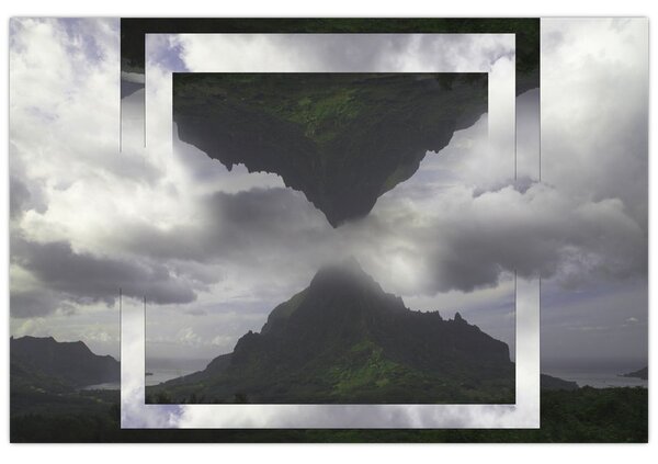 Obraz - Hory na Islande, geometrická koláž (90x60 cm)