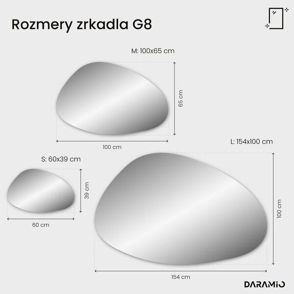 Atypické zrkadlo do kúpeľne s LED osvetlením G8
