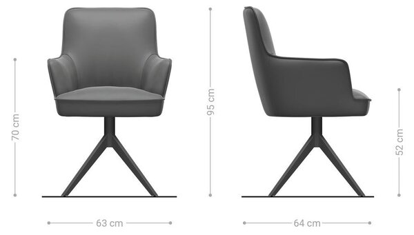 DELIFE Jedálenská stolička Heira-Flex s opierkami bouclé mäkký béžová krížová podstava široká čierna 360° otočná hojdacia funkcia vrecková pružina