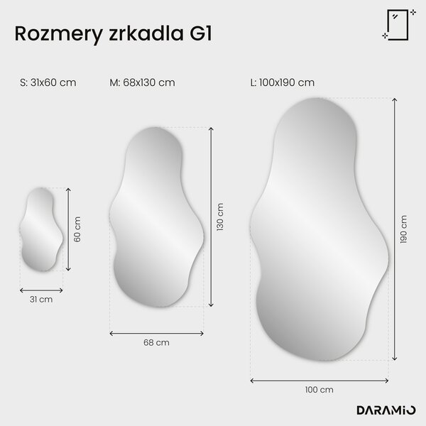 Atypické zrkadlo do kúpeľne s LED osvetlením G1